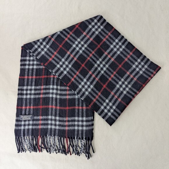 Authentic Burberry's of London Scarf Blue Unisex 100% Cashmere – Used – Winter - Picture 1 of 7